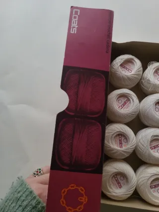 Hilo Coats Mercer Crochet Cadena Blanco