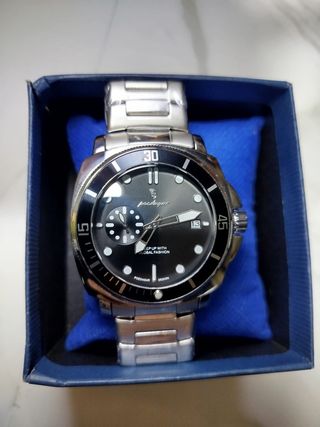 Reloj Poedagar Diver 44mm Acero Inoxidable Negro