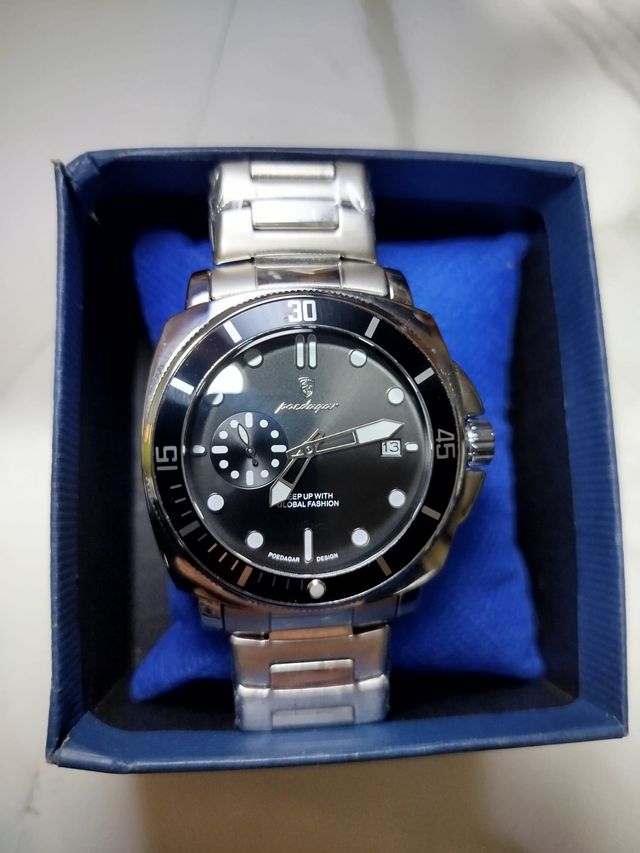 Reloj Poedagar Diver 44mm Acero Inoxidable Negro