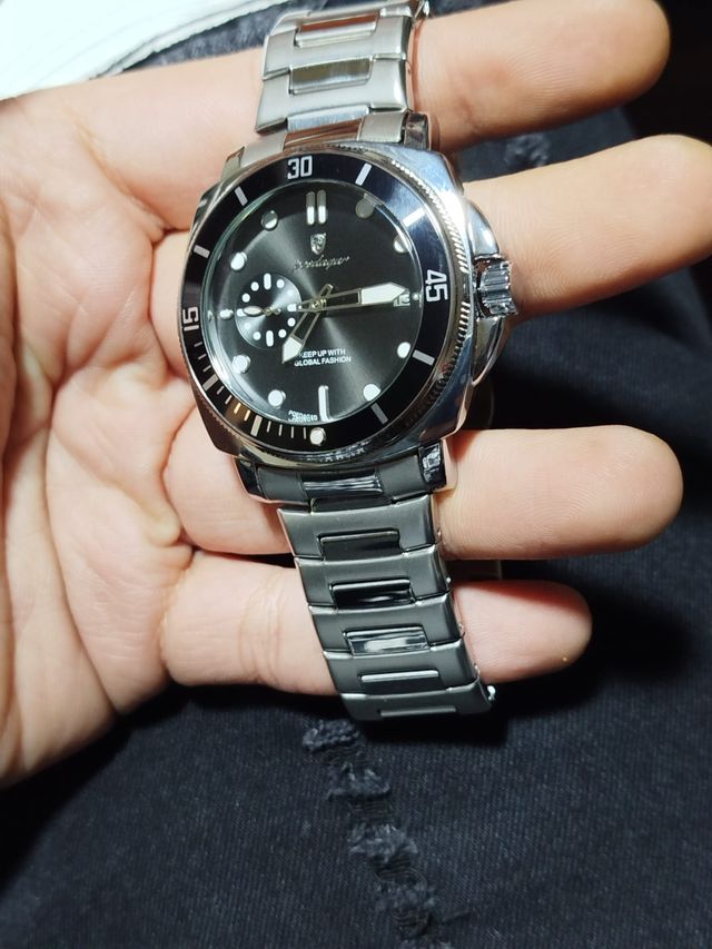 Reloj Poedagar Diver 44mm Acero Inoxidable Negro