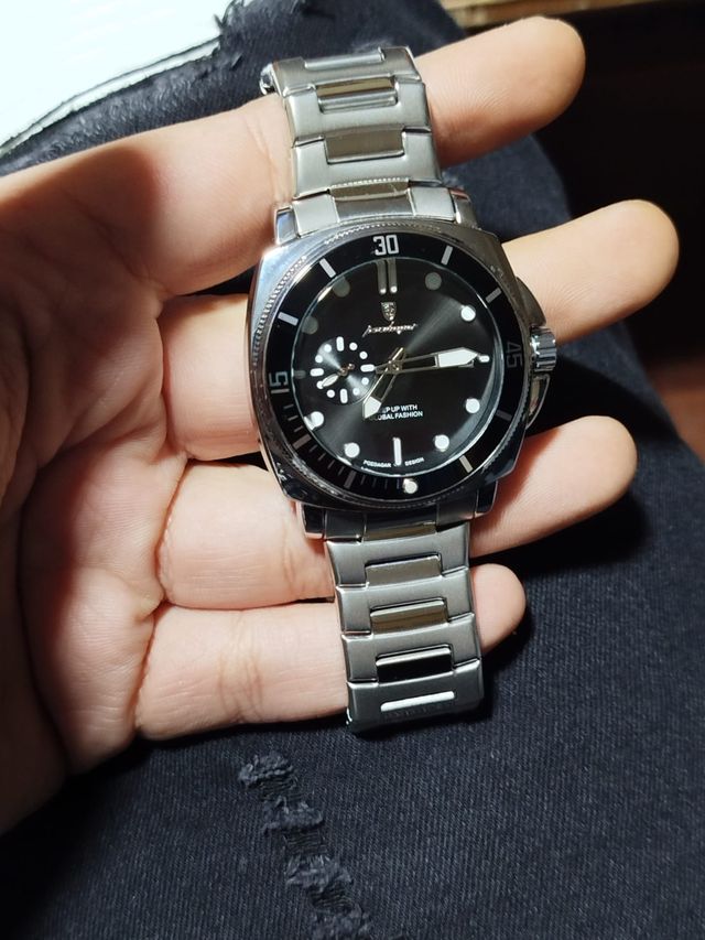 Reloj Poedagar Diver 44mm Acero Inoxidable Negro