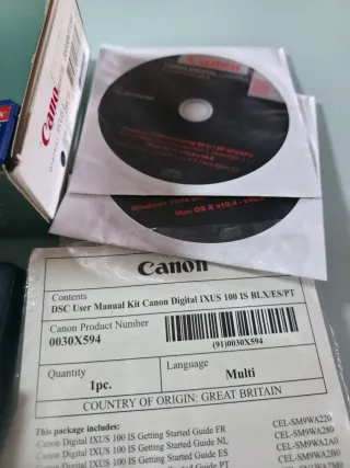 Cámara Digital Canon IXUS 100 IS + Accesorios