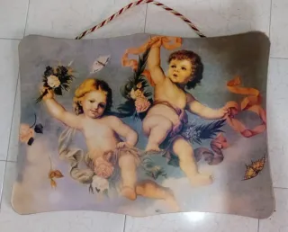 Quadro in legno con angeli
