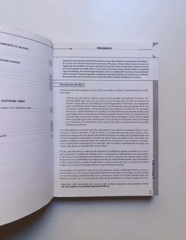 La pastilla roja. Software libre...