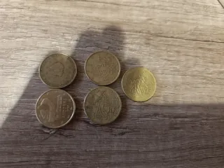 Lote 5 monedas 50 céntimos varios países