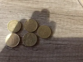 Lote 5 monedas 50 céntimos varios países