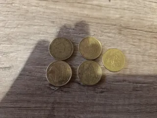 Lote 5 monedas 50 céntimos varios países