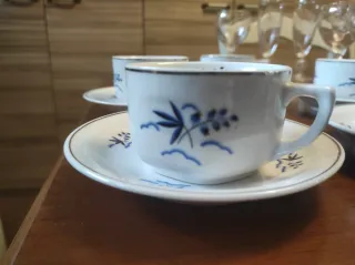 Juego de 5 tazas de café de porcelana