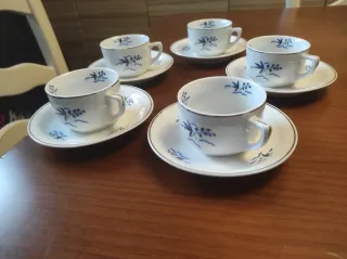 Juego de 5 tazas de café de porcelana