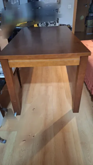 Mesa de madera extensible abierta mide 50cm mas