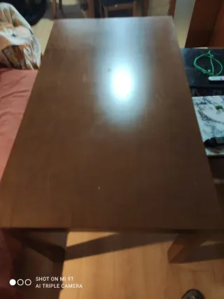 Mesa de madera extensible abierta mide 50cm mas