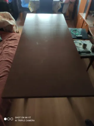 Mesa de madera extensible abierta mide 50cm mas