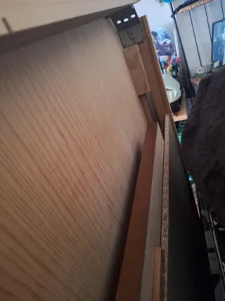 Mesa de madera extensible abierta mide 50cm mas