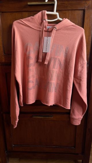 Sudadera Calvin Klein Crop Top Rosa
