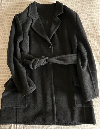 Abrigo de lana mujer negro