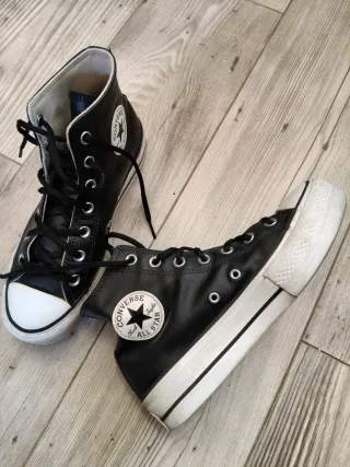 Botas Converse Piel Negra Mujer Talla 39