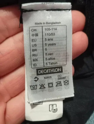 Pantalón de esquí infantil negro 5 años