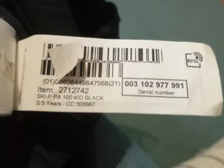 Pantalón de esquí infantil negro 5 años