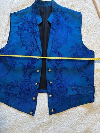 Chaleco de fallero azul con bordado