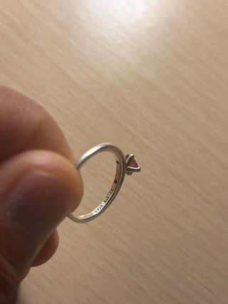 Anillo Plata Ley Tú y Yo Rosa Talla 17