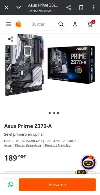 Placa Base Asus PRIME Z370-A Gaming