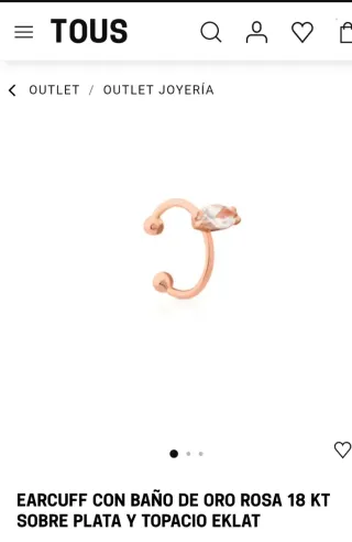 EARCUFF TOUS CON BAÑO DE ORO ROSA Y TOPACIO