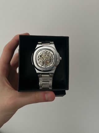 Reloj Loravento Esqueleto Plata