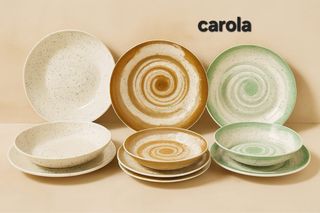 Set 12 piatti decorati con foglie