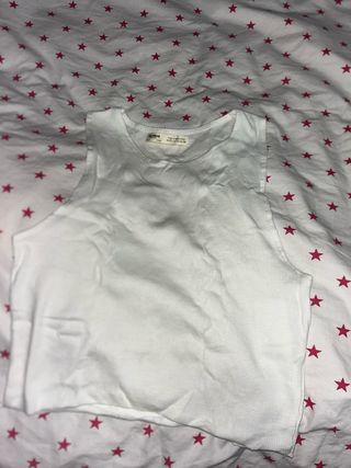 Pull&Bear Top Blanco Talla XS