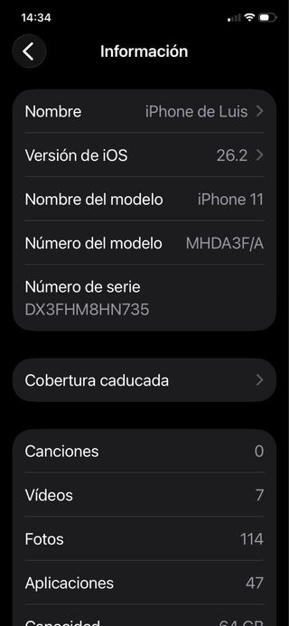 iPhone 11 Negro 64GB Batería 100%