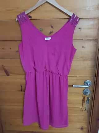 Vestido fiesta verano rosa lentejuelas