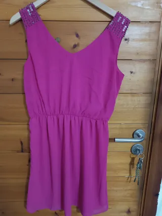 Vestido fiesta verano rosa lentejuelas