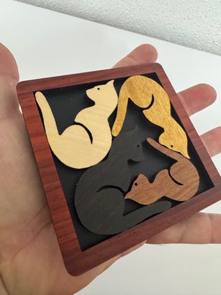 COLECCIÓN 4 PUZZLES DE MADERA DE DISEÑO MUY RAROS