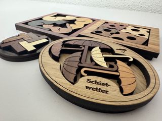 COLECCIÓN 4 PUZZLES DE MADERA DE DISEÑO MUY RAROS