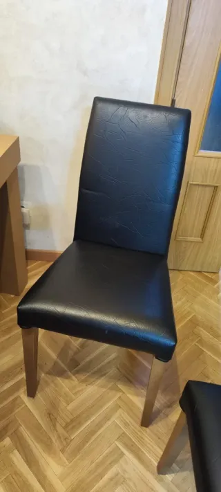 Mesa comedor extensible madera + 6 sillas