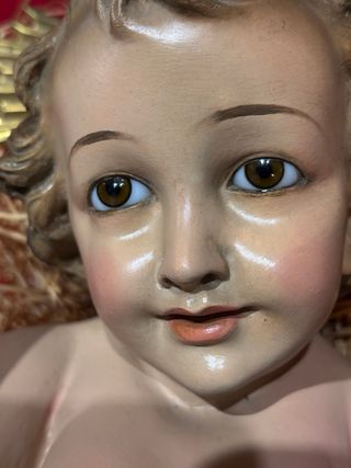 Escultura Niño Jesús Grande Antiguo 46cm peseble