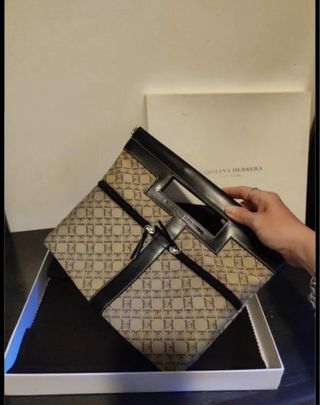 Bolso Carolina Herrera Nuevo Beige/Negro