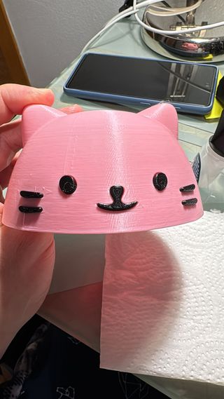 Joyero con forma de gato en 3D color rosa