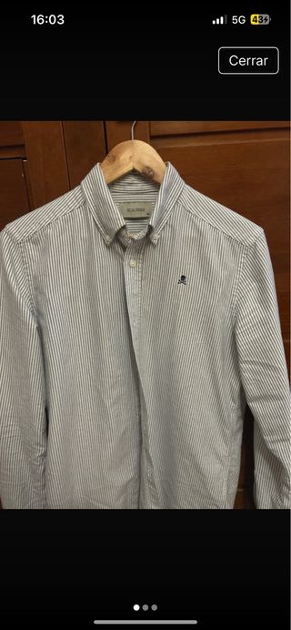 Camisa Scalpers rayas grises y blancas
