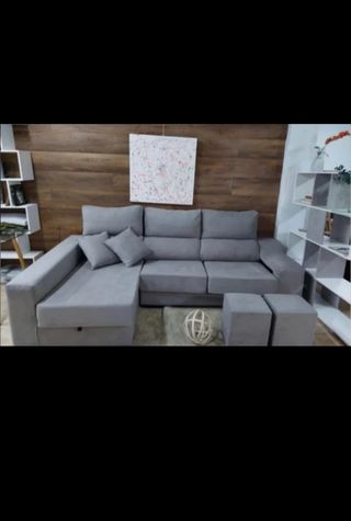 Sofá modular gris tela