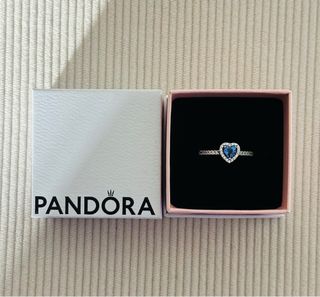 Anillo Corazón Azul Pandora Plata