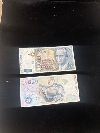 Billetes 10000 pesetas España (2 unidades)
