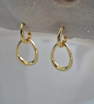 Pendientes Aro Baño Oro 18k Plata Ley