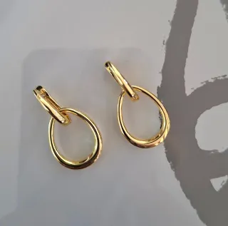 Pendientes Aro Baño Oro 18k Plata Ley
