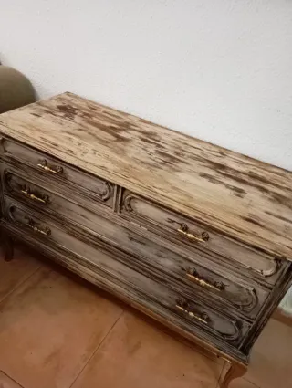 Mueble tocador vintage madera y metal