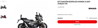 Kit Fijación Respaldo Honda X-ADV 750