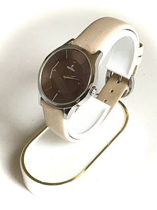 Reloj Festina Mujer Beige y Plateado