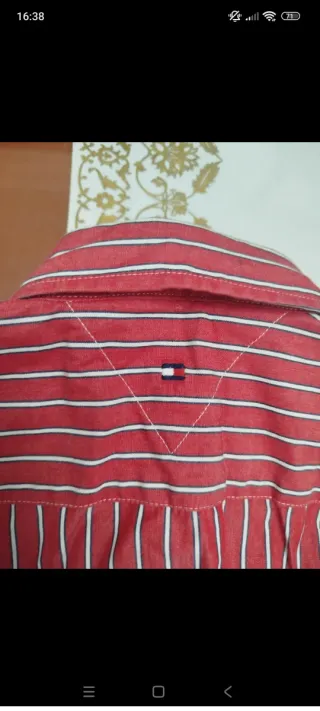 Camisa Tommy Hilfiger Rayas Rojas Talla 6 años