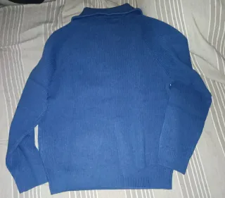 Jersey azul hombre cuello polo