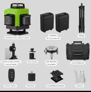 Nivel Láser 4D 16 Líneas + Trípode y Accesorios